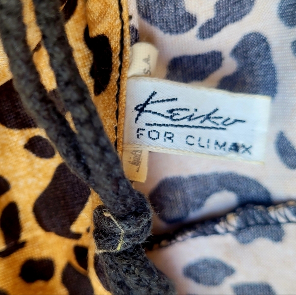 Vintage Leopard 1980s One-Piece Swimsuit, Side Ties. Size Small Beach Fun - Picture 12 of 12